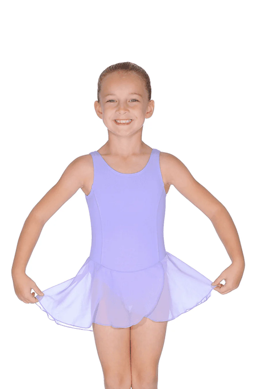 Microfibre Sleeveless Leotard With Attached Skirt